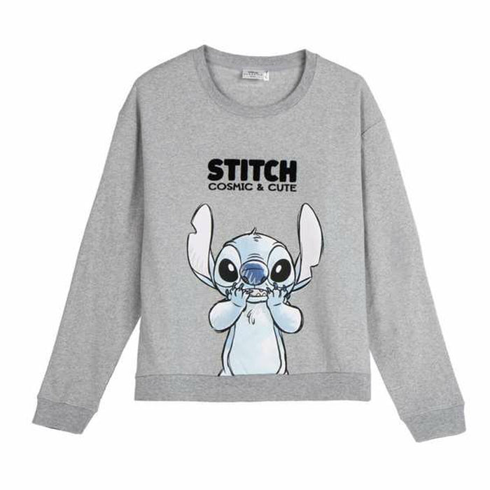 Sudadera sin Capucha Unisex Stitch Gris