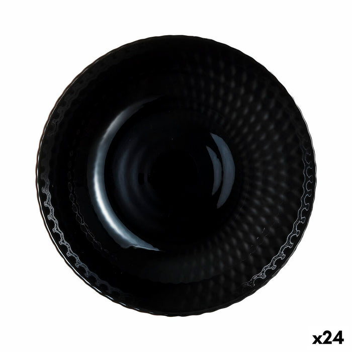 Assiette creuse Luminarc Pampille Noir Noir verre 20 cm (24 Unités)