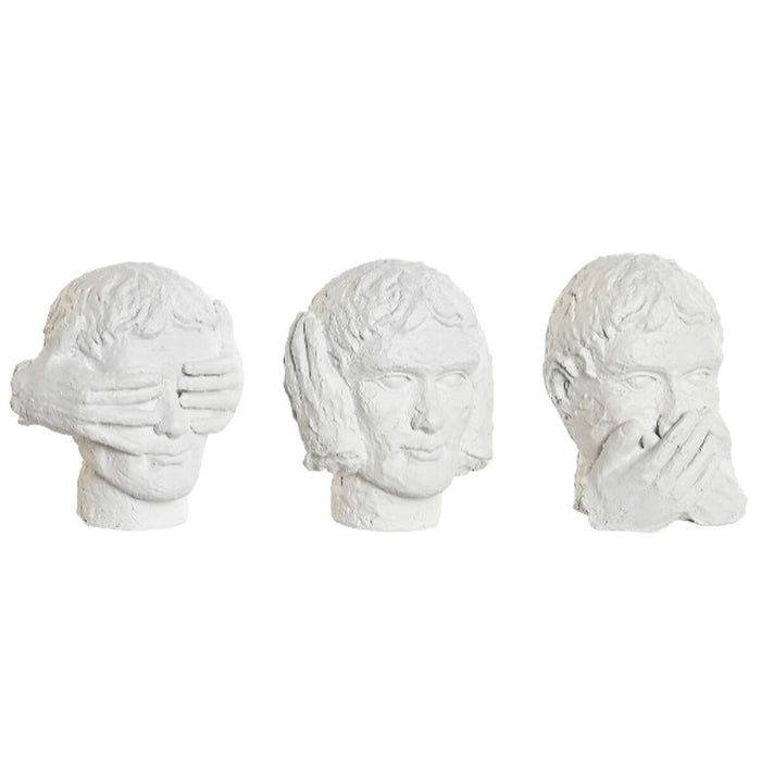 Figura Decorativa DKD Home Decor Blanco Neoclásico 14 x 11 x 14 cm (3 Unidades)