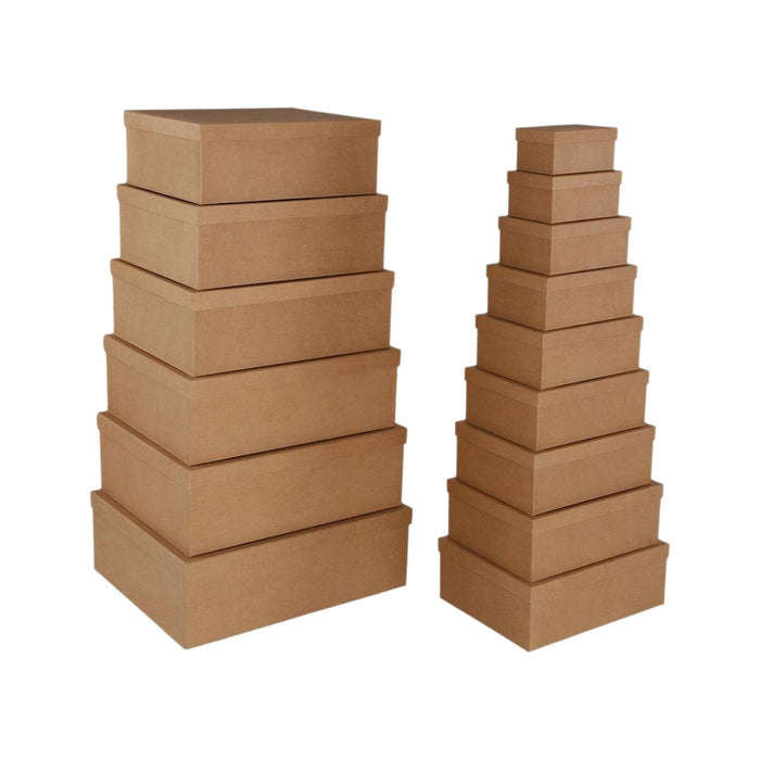 Juego de Cajas Decorativas Versa Marrón Cartón (15 Piezas)