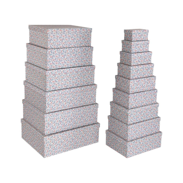 Set of decorative boxes Versa Pink Cardboard Flowers (15 Pieces)