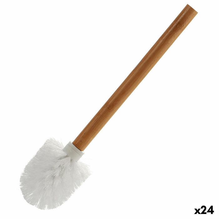 Escobilla para el Baño Berilo Blanco Marrón Bambú 8 x 35,5 x 8 cm (24 Unidades)