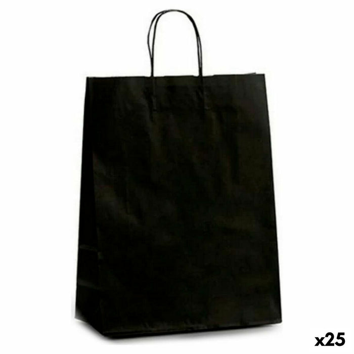 Sac en papier Pincello 32412 Noir 12 x 52 x 32 cm 32 X 12 X 50 cm (25 Unités)