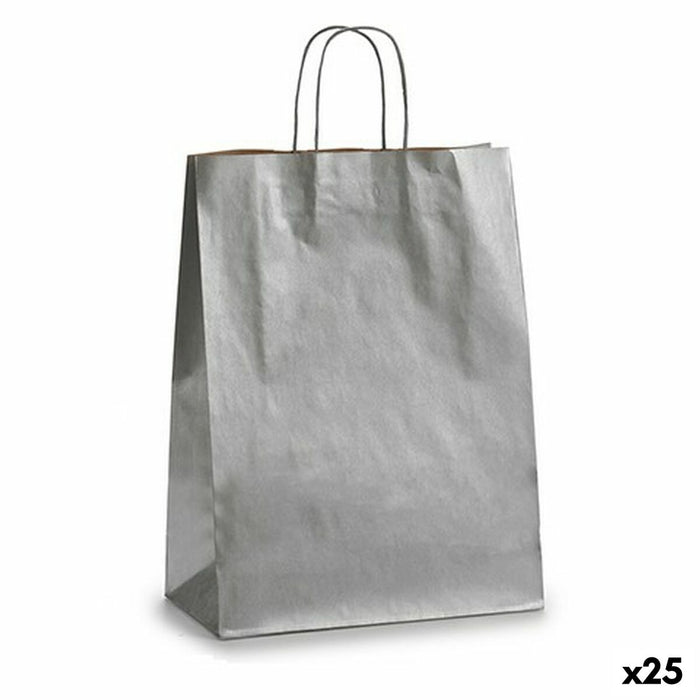 Bolsa de Papel Pincello 32411 Plateado 12 x 52 x 32 cm 32 X 12 X 50 cm (25 Unidades)