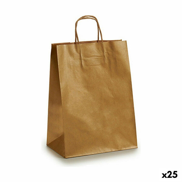 Sac en papier Pincello 24311-ORO Doré 24 x 12 x 40 cm (25 Unités)
