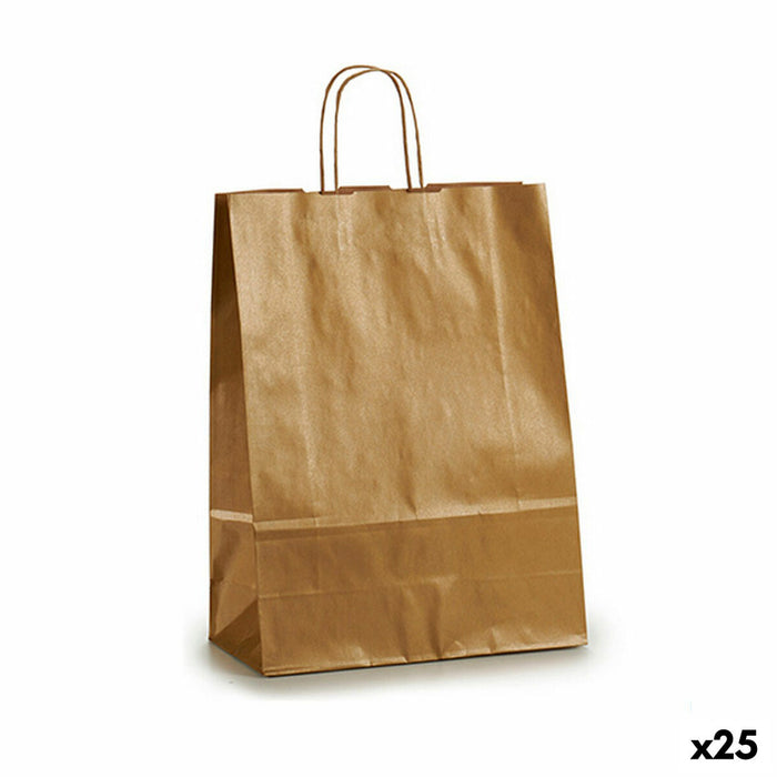 Sac en papier Pincello 32411-ORO Doré 32 X 12 X 50 cm (25 Unités)