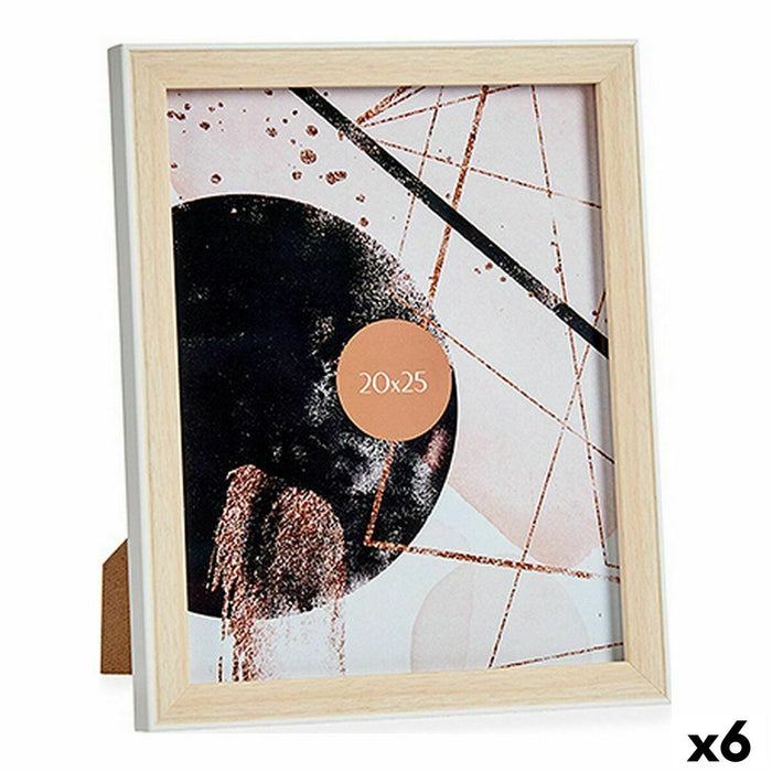Marco de Fotos Gift Decor Blanco Marrón Vidrio Polipropileno (6 Unidades)