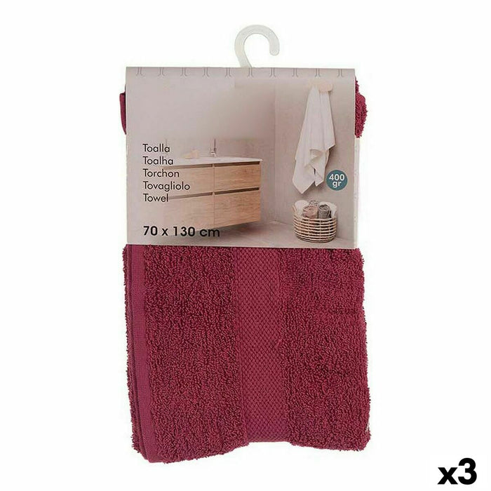 Telo da bagno Berilo 5313 Rosso Granato 80 % cotone 20 % Poliestere 70 x 0,5 x 130 cm (3 Unità)