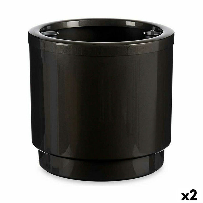 Vaso Autoirrigante Ibergarden 4138-ANT Antracite polipropilene 38 x 37,5 x 38 cm 38 x 37 x 38 cm (2 Unità)