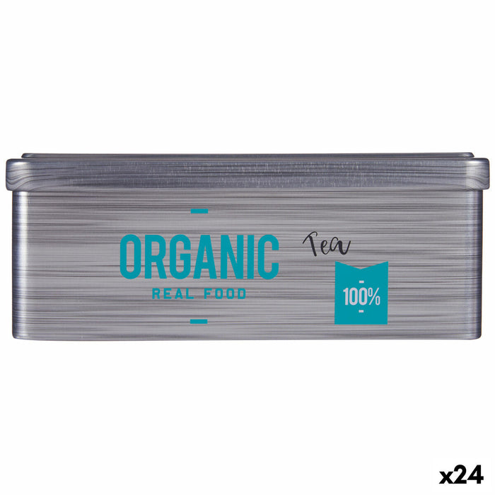 Scatola per Infusioni Kinvara Organic Tea Grigio Latta 11 x 7,1 x 18 cm (24 Unità)
