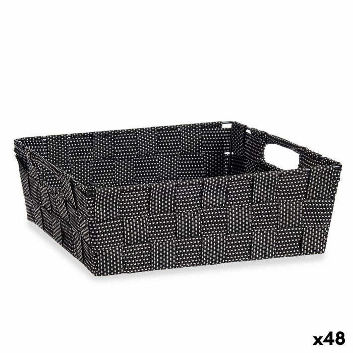 Multi-purpose basket Kipit 79810 Black Cloth 3 L 23 x 8 x 27 cm 27 x 8 x 23 cm Braiding (48 Units)