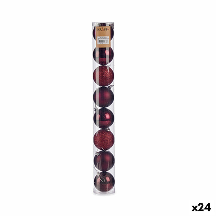 Set de Bolas de Navidad Krist+ Morado Plástico Ø 7 cm (24 Unidades)
