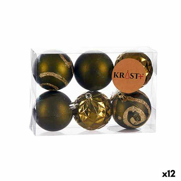 Set de Bolas de Navidad Krist+ Verde Plástico Ø 6 cm (12 Unidades)