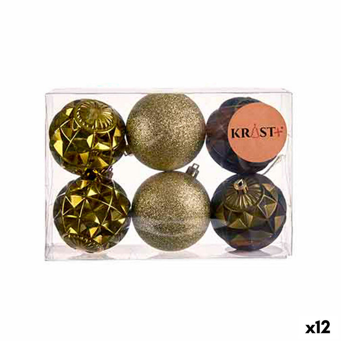 Set de Bolas de Navidad Krist+ Verde PVC Ø 7 cm (12 Unidades)