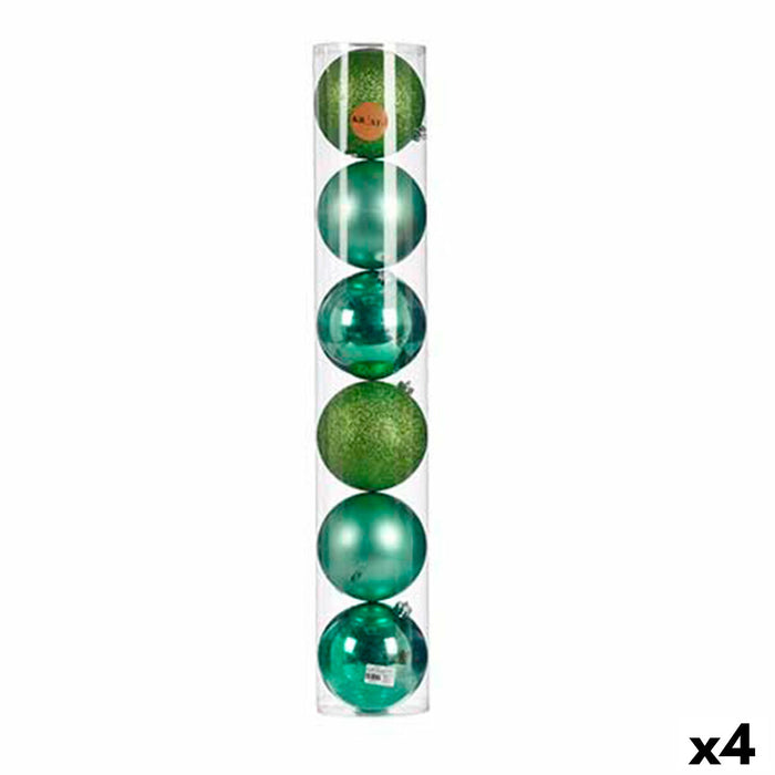 Set de Bolas de Navidad Krist+ Verde Plástico 6 Piezas (4 Unidades)