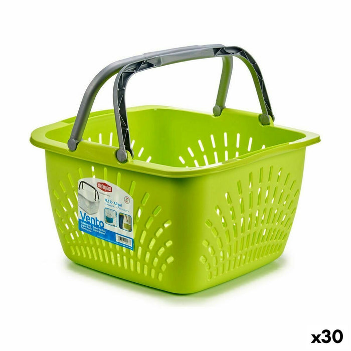 Cesto para la Ropa Stefanplast Marrón Plástico 18 L 39 x 21,5 x 39 cm Con asas (30 unidades)