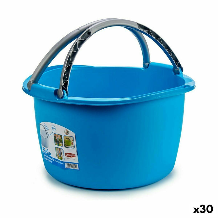 Cesto para la Ropa Stefanplast Azul Blanco Marrón Verde Plástico 16 L 39 x 22 x 39 cm Con asas (30 unidades)