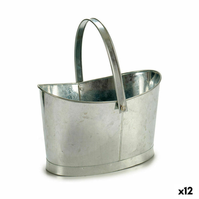 Maceta Ibergarden E51465-B Plateado Zinc Cesta 21 x 19,5 x 35,5 cm (12 Unidades)