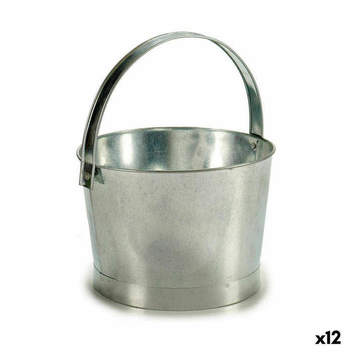 Maceta Ibergarden NAVI-AR-280 Plateado Zinc Cubo 25 x 30 x 26,5 cm (12 Unidades)