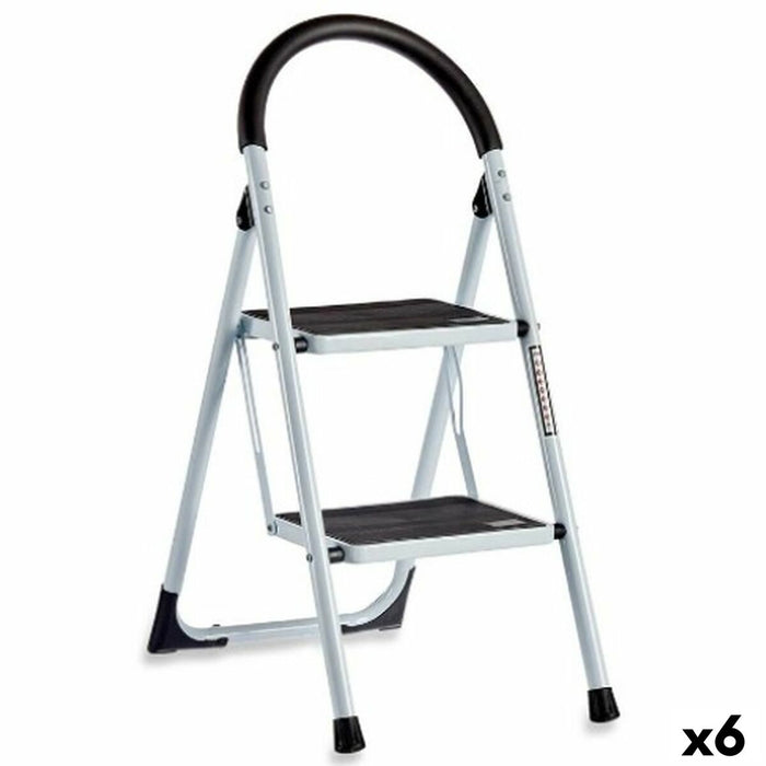Escalera plegable Kipit KX1402-GREY429 Blanco Negro Gris Metal 38 x 50 x 84 cm (6 Unidades)