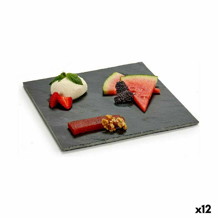 Bandeja de Aperitivos Kinvara 551561 Negro 25 x 0,5 x 25 cm (12 Unidades)