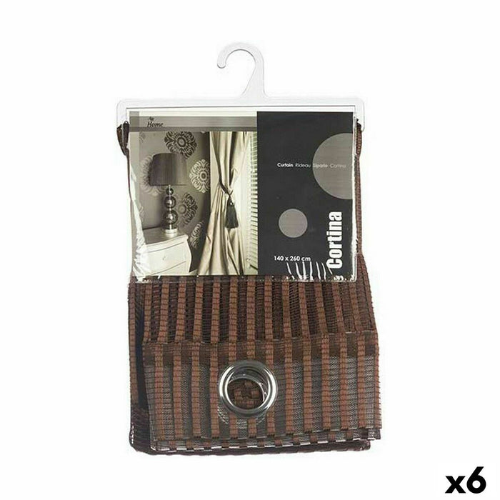 Curtain Gift Decor Brown 140 x 260 cm (6 Units)