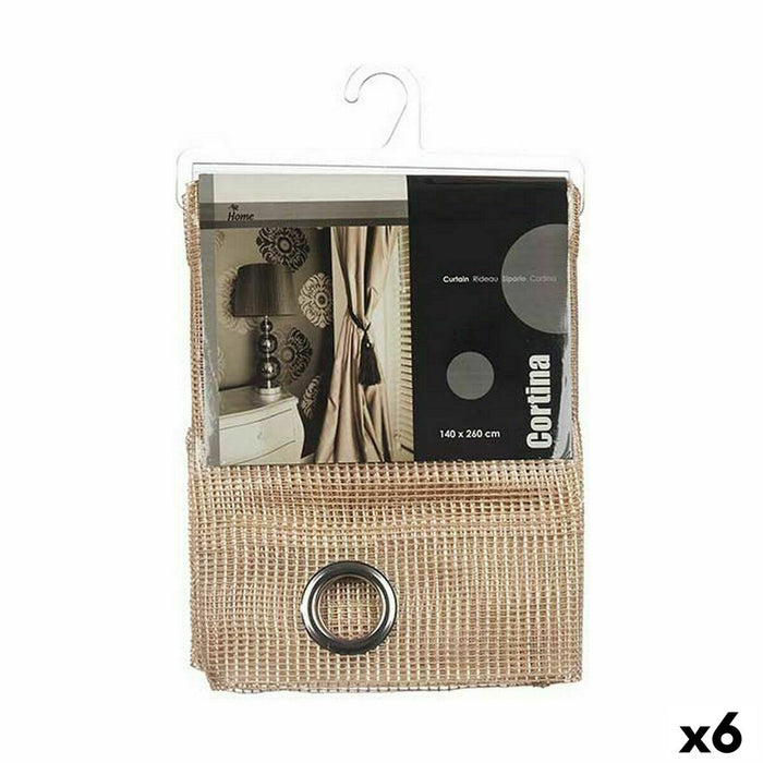 Curtain Gift Decor Beige 140 x 260 cm Grille