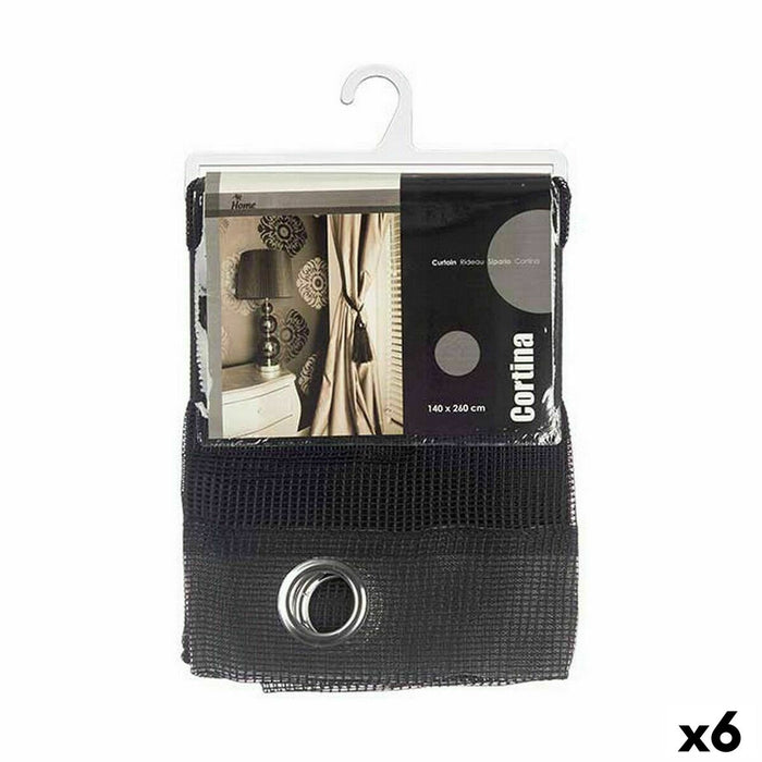Curtain Gift Decor Black 140 x 260 cm Grille (6 Units)