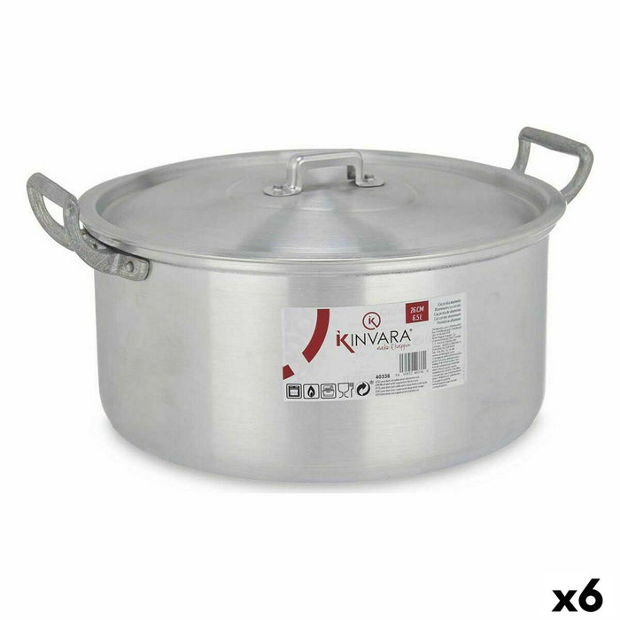 Cacerola Con Tapa Kinvara 100008 Plateado 6,5 L 35 x 16 x 28 cm (6 Unidades)