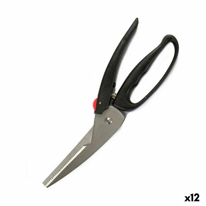 Kitchen Scissors Kinvara CW14031 Black Steel Plastic 24,5 x 2 x 7,5 cm (12 Units)