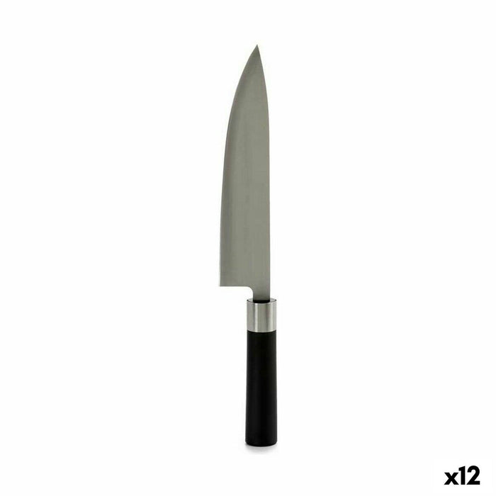 Coltello da Cucina Kinvara KT11-5604S01 Nero Argentato Acciaio inossidabile Plastica 5 x 33,5 x 2,3 cm (12 Unità)