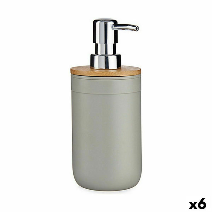 Dispensador de Jabón Berilo BP16-101G Gris Bambú Polipropileno 350 ml 8 x 17 x 9 cm (6 Unidades)