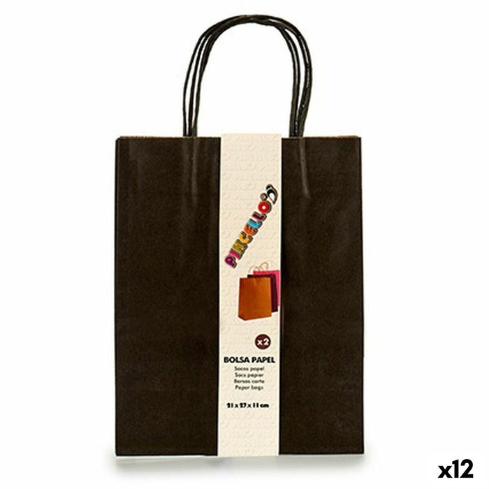 Set of Bags Pincello 1703690 Black 11 x 36 x 21 cm Paper (12 Units)