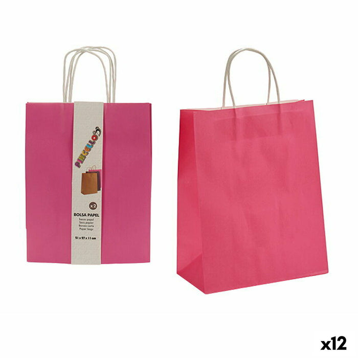 Set of Bags Pincello 1703692 Pink 11 x 36 x 21 cm Paper (12 Units)