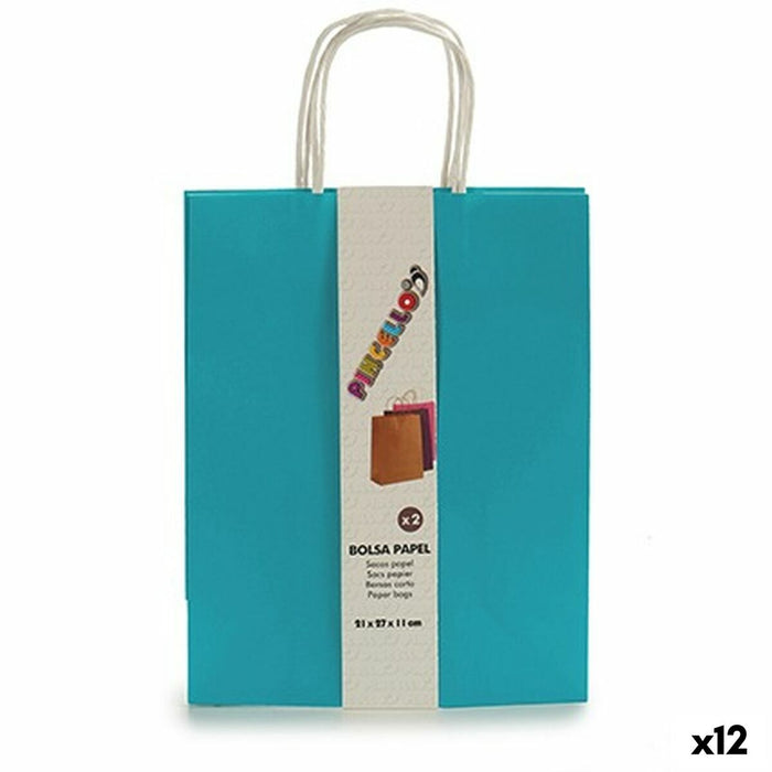 Set of Bags Pincello 1703696 Blue 11 x 36 x 21 cm Paper (12 Units)