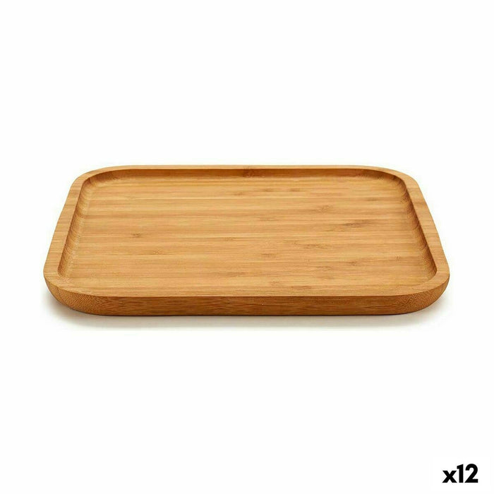 Bandeja de Aperitivos Kinvara JWHW-3710-1 Marrón Cuadrada 25 x 1,5 x 25 cm (12 Unidades)