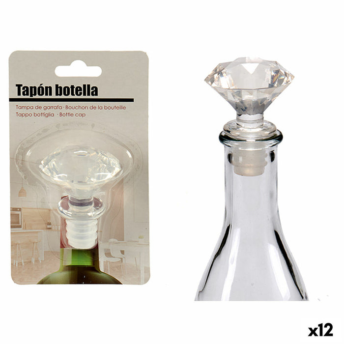 Airtight bottle cap Kinvara 25013 Transparent 4,5 x 14,5 x 8,5 cm Diamond (12 Units)