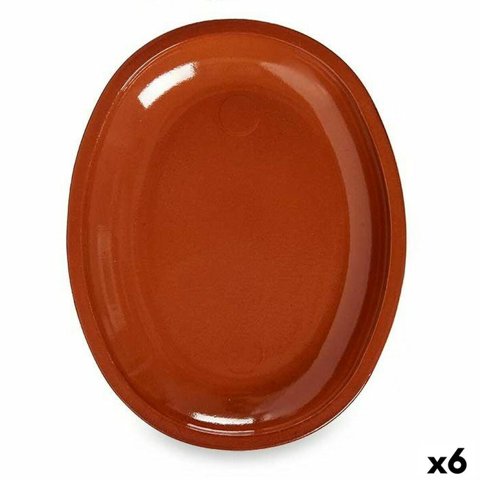 Fuente para Horno La Dehesa Barro cocido 24,5 x 3 x 30,5 cm 31 x 3 x 24,5 cm (6 Unidades)