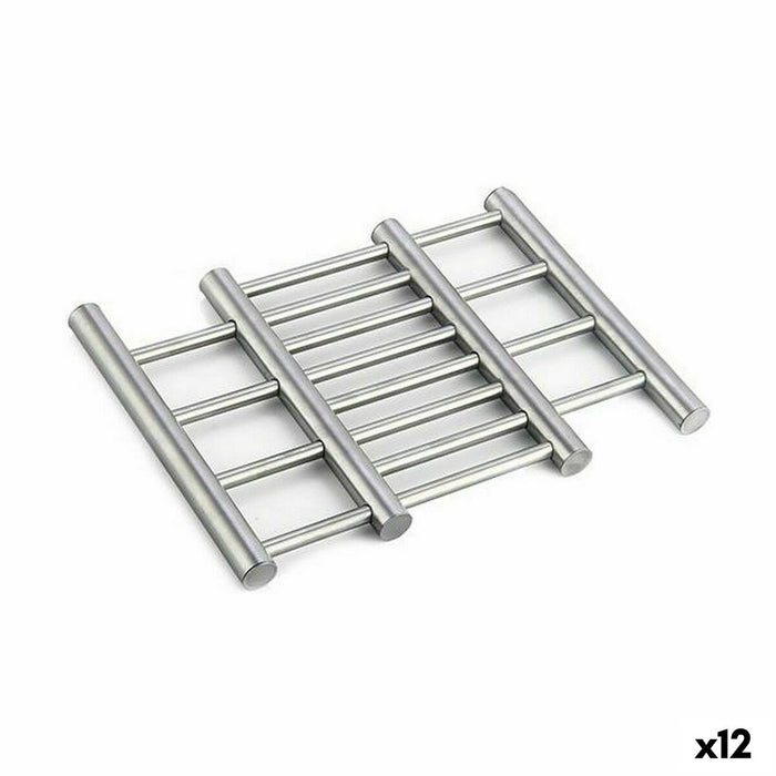 Salvamantel Kinvara W6357A Plateado Acero Inoxidable 23 x 2 x 20 cm Extensible (12 Unidades)