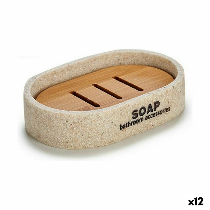 Jabonera Berilo Beige Resina 8 x 2,5 x 12,5 cm 12,5 x 2,5 x 8,5 cm (12 Unidades)