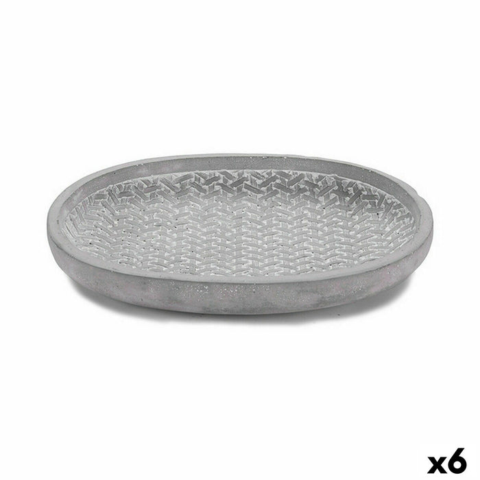 Piatto per Vaso Ibergarden 190060-2 Grigio Cemento Con rilievo 28 x 4 x 23 cm (6 Unità)