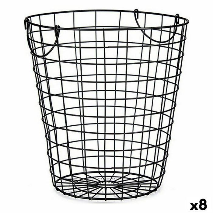 Cesto Kinvara W5759-M Negro Acero 30 x 30 x 30 cm Con asas (8 Unidades)