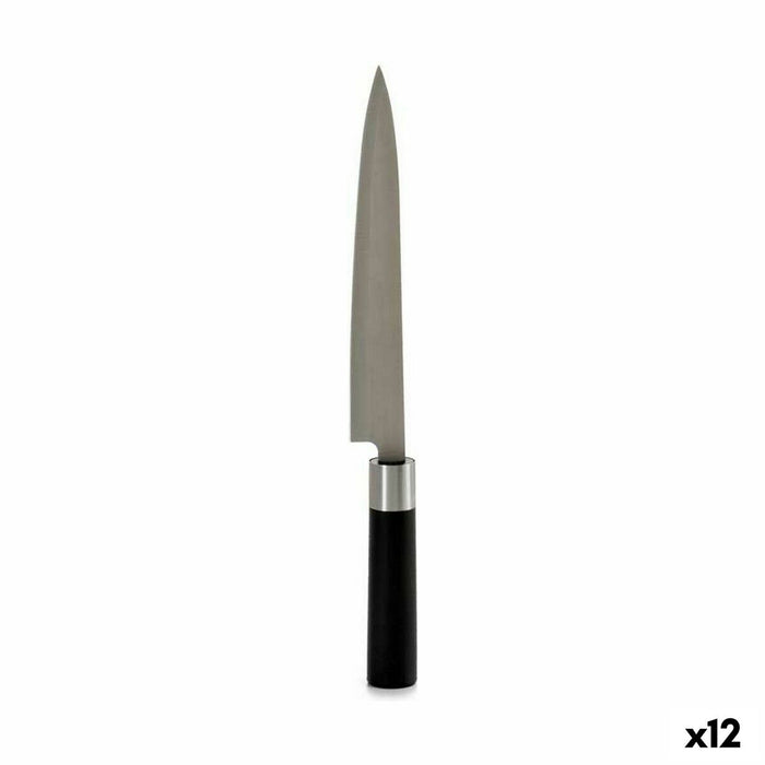 Kitchen Knife Kinvara Black Silver Stainless steel Plastic 3,5 x 33,5 x 2,2 cm (12 Units)