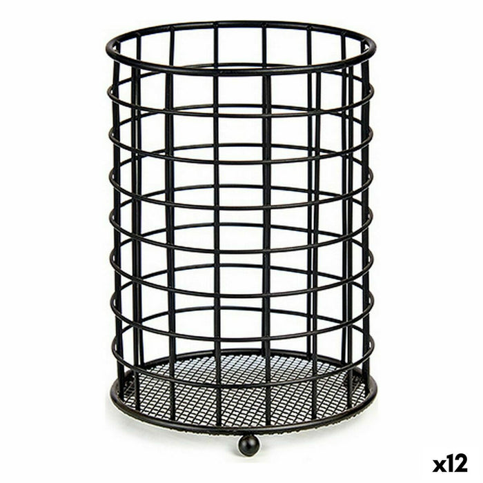 Escurridor para Cubiertos Kinvara W6467-2 Negro Acero 12,8 x 17,5 x 12,8 cm (12 Unidades)