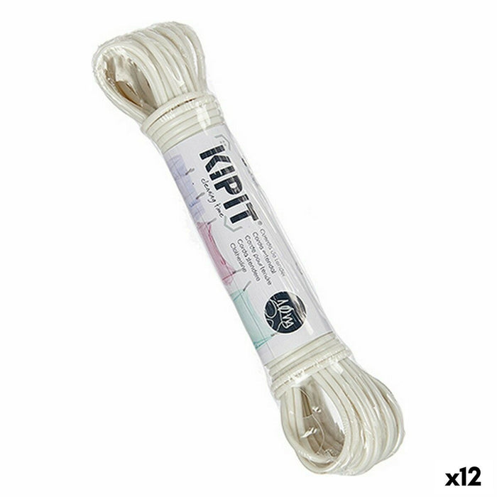 Corda per Stendere Kipit HH023A(S/C) Bianco PVC 10 m (12 Unità)