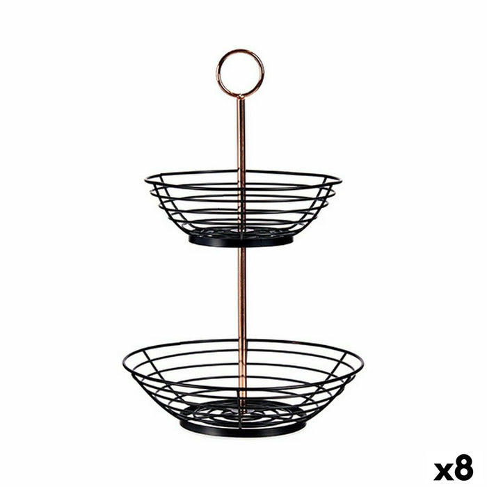 Frutero Kinvara W7720-5 Negro Cobre Hierro 28,5 x 8,5 x 28,5 cm (8 Unidades)