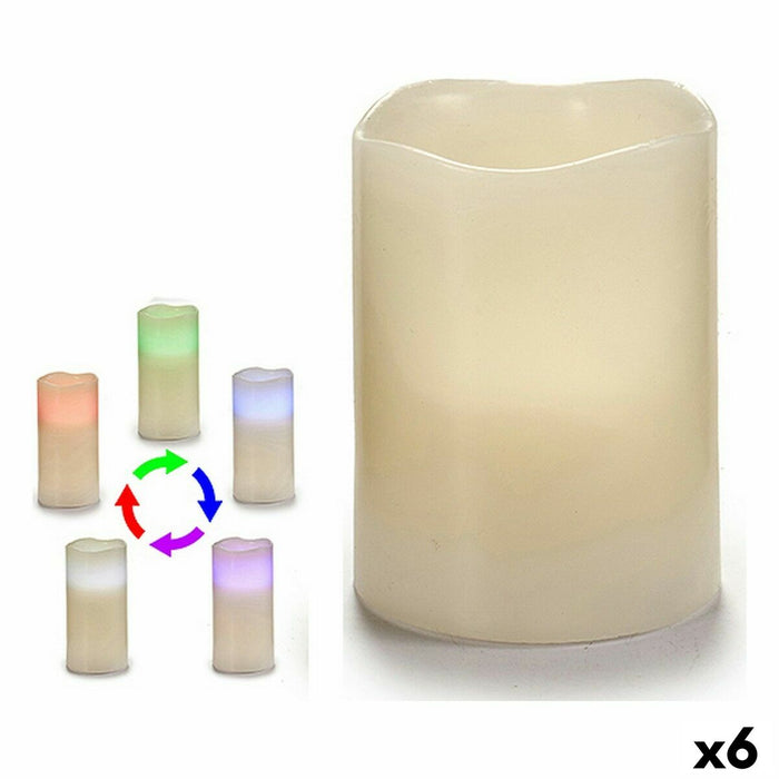 LED Candle Gift Decor White 7,5 x 10 x 7,5 cm (6 Units)