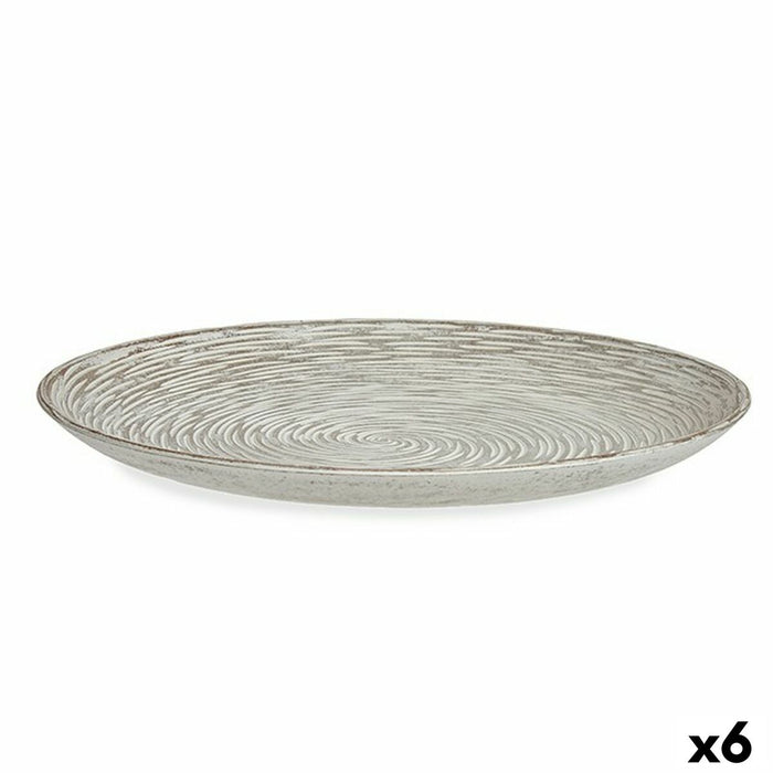 Centre de Table Gift Decor Blanc Bois MDF 34,5 x 3 x 34,5 cm Spirale (6 Unités)