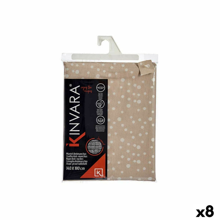 Mantel Kinvara BABEL BEIGE 41 Beige Jacquard 140 x 180 cm Antimanchas Lunares (8 Unidades)