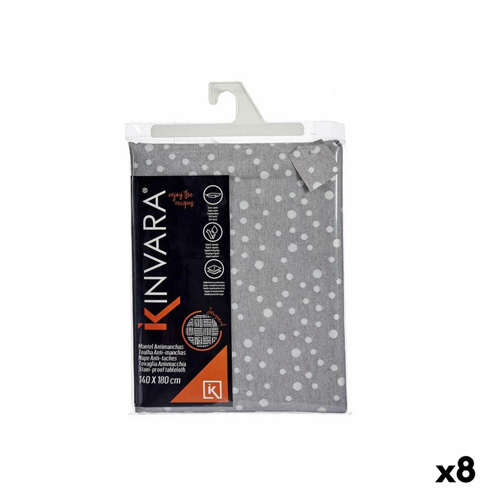 Mantel Kinvara BABEL GRIS 42 Gris Jacquard 140 x 180 cm Antimanchas Lunares (8 Unidades)